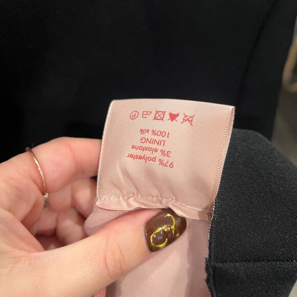 $890 Roksanda Black Pink Kemi Bow Sleeve Peplum Blouse Top size 16 - Picture 8 of 8